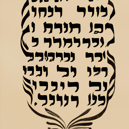 A traditional Ketubah written in Hebrew calligraphy